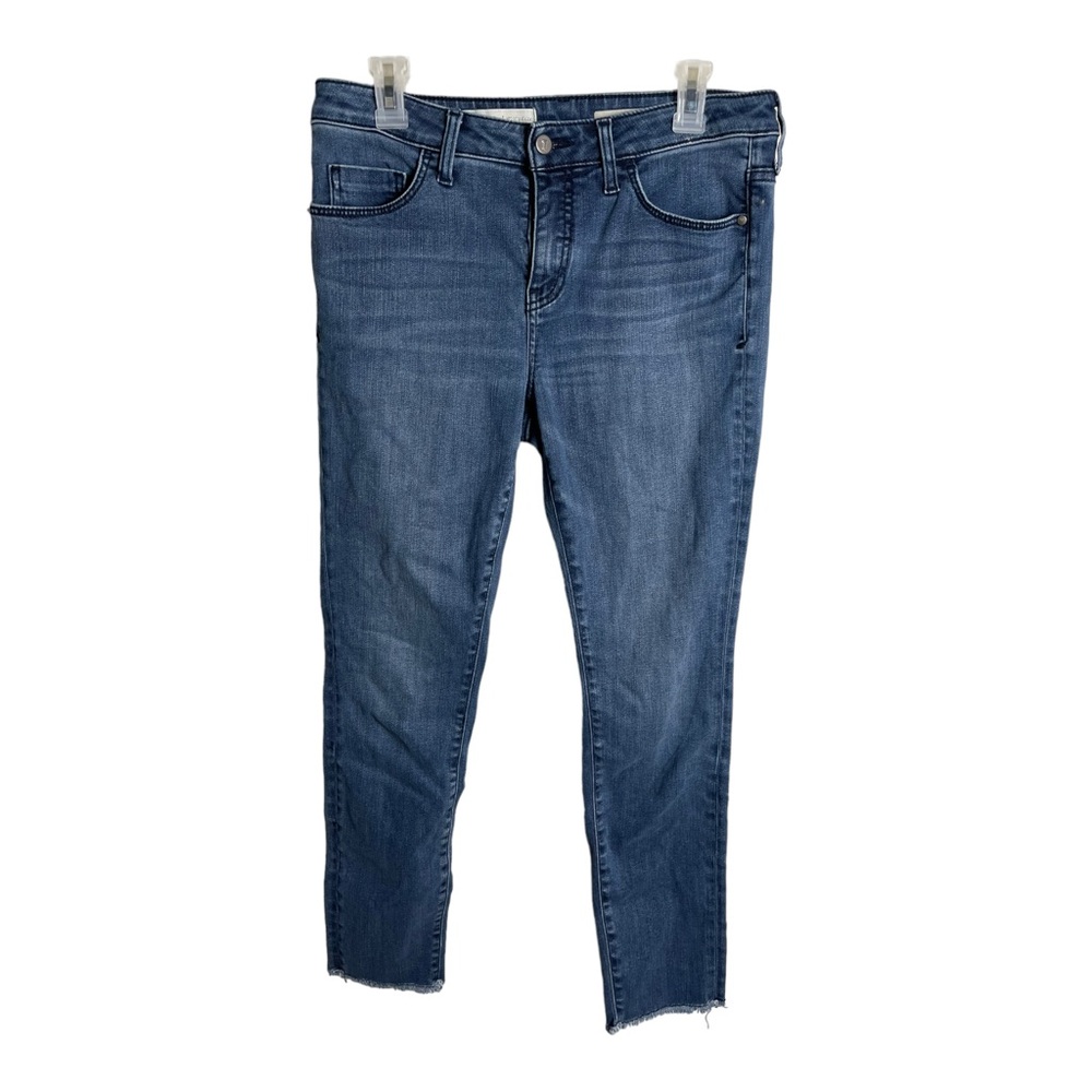 Pilcro And The Letterpress Script Skinny Jeans Women's Mid Rise Raw Hem Denim 30